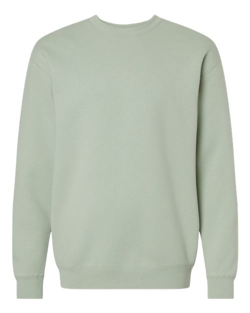 Independent Trading Co. Heavyweight Crewneck Sweatshirt IND3000 Dusty Sage Custom Embroidered Business Logo