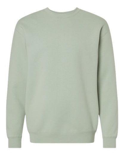 Independent Trading Co. Heavyweight Crewneck Sweatshirt IND3000 Dusty Sage Custom Embroidered Business Logo