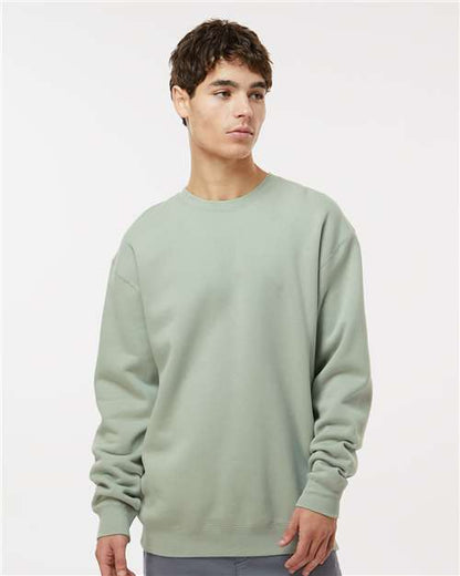 Custom Embroidered  Independent Trading Co. Heavyweight Crewneck Sweatshirt IND3000 Dusty Sage