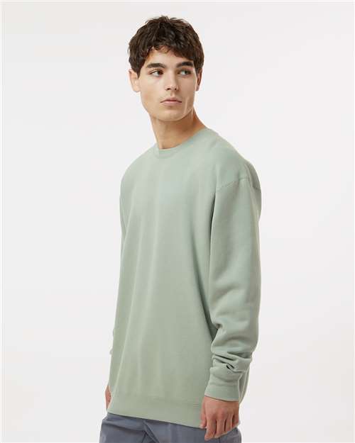 Independent Trading Co. Heavyweight Crewneck Sweatshirt IND3000 Dusty Sage Custom Embroidered Business Logo