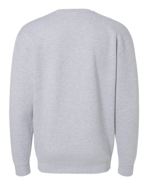 Independent Trading Co. Heavyweight Crewneck Sweatshirt IND3000 Grey Heather Custom Embroidered Business Logo