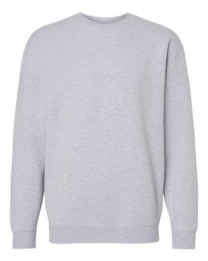 Independent Trading Co. Heavyweight Crewneck Sweatshirt IND3000 Grey Heather Custom Embroidered Business Logo