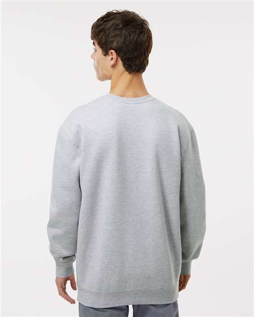 Independent Trading Co. Heavyweight Crewneck Sweatshirt IND3000 Grey Heather Custom Embroidered Business Logo