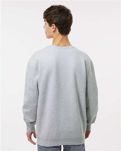 Independent Trading Co. Heavyweight Crewneck Sweatshirt IND3000 Grey Heather Custom Embroidered Business Logo