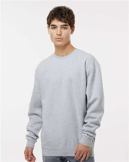 Custom Embroidered  Independent Trading Co. Heavyweight Crewneck Sweatshirt IND3000 Grey Heather