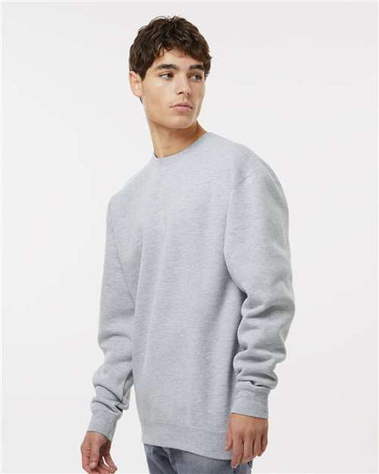 Independent Trading Co. Heavyweight Crewneck Sweatshirt IND3000 Grey Heather Custom Embroidered Business Logo