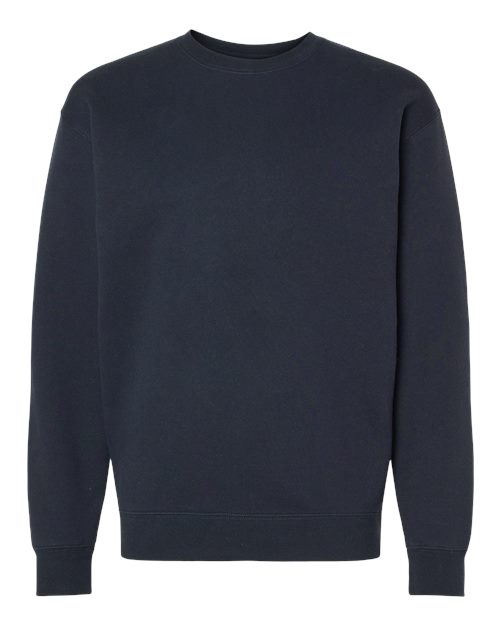 Independent Trading Co. Heavyweight Crewneck Sweatshirt IND3000 Navy Custom Embroidered Business Logo
