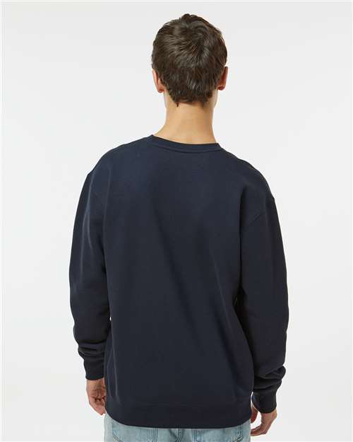 Independent Trading Co. Heavyweight Crewneck Sweatshirt IND3000 Navy Custom Embroidered Business Logo