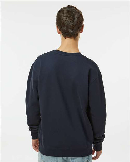 Independent Trading Co. Heavyweight Crewneck Sweatshirt IND3000 Navy Custom Embroidered Business Logo