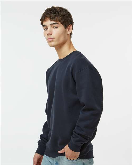 Independent Trading Co. Heavyweight Crewneck Sweatshirt IND3000 Navy Custom Embroidered Business Logo