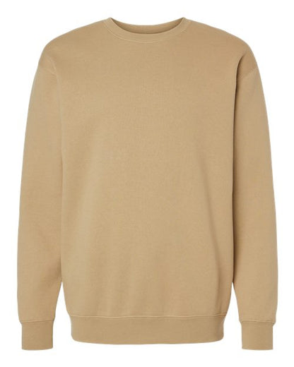 Independent Trading Co. Heavyweight Crewneck Sweatshirt IND3000 Sandstone Custom Embroidered Business Logo
