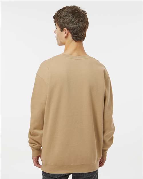 Independent Trading Co. Heavyweight Crewneck Sweatshirt IND3000 Sandstone Custom Embroidered Business Logo
