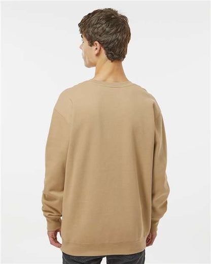 Independent Trading Co. Heavyweight Crewneck Sweatshirt IND3000 Sandstone Custom Embroidered Business Logo