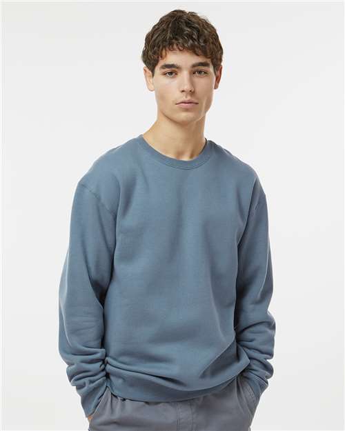 Independent Trading Co. Heavyweight Crewneck Sweatshirt IND3000 Sandstone Custom Embroidered Business Logo