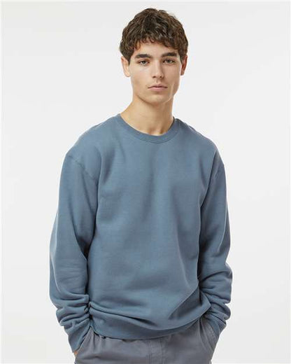 Independent Trading Co. Heavyweight Crewneck Sweatshirt IND3000 Sandstone Custom Embroidered Business Logo