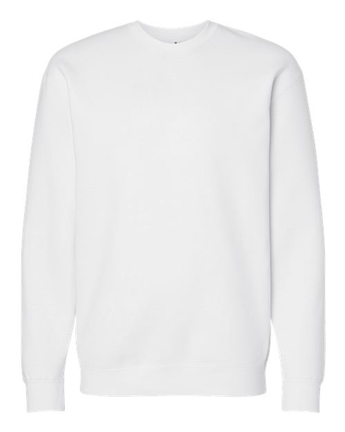 Independent Trading Co. Heavyweight Crewneck Sweatshirt IND3000 White Custom Embroidered Business Logo