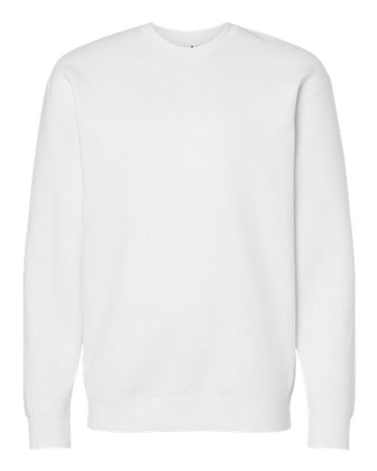 Independent Trading Co. Heavyweight Crewneck Sweatshirt IND3000 White Custom Embroidered Business Logo