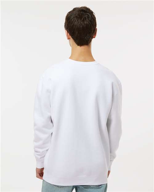 Independent Trading Co. Heavyweight Crewneck Sweatshirt IND3000 White Custom Embroidered Business Logo
