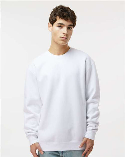Custom Embroidered  Independent Trading Co. Heavyweight Crewneck Sweatshirt IND3000 White