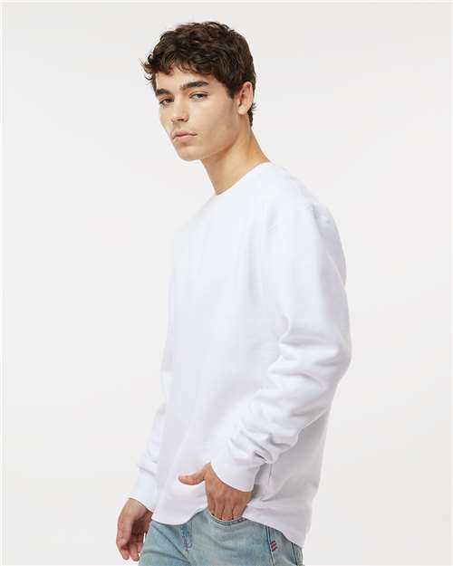 Independent Trading Co. Heavyweight Crewneck Sweatshirt IND3000 White Custom Embroidered Business Logo