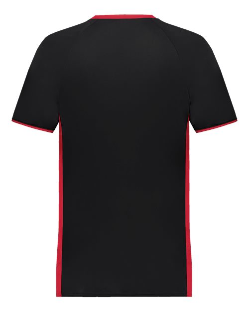 Custom EmbroideredAugusta Sportswear Men's Cutter V-Neck Jersey 11806 Black/ Scarlet