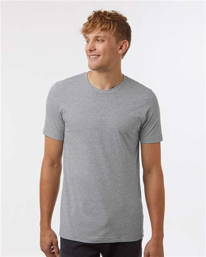 Custom Embroidered  Tultex Combed CVC T-Shirt 602CVC Heather Grey