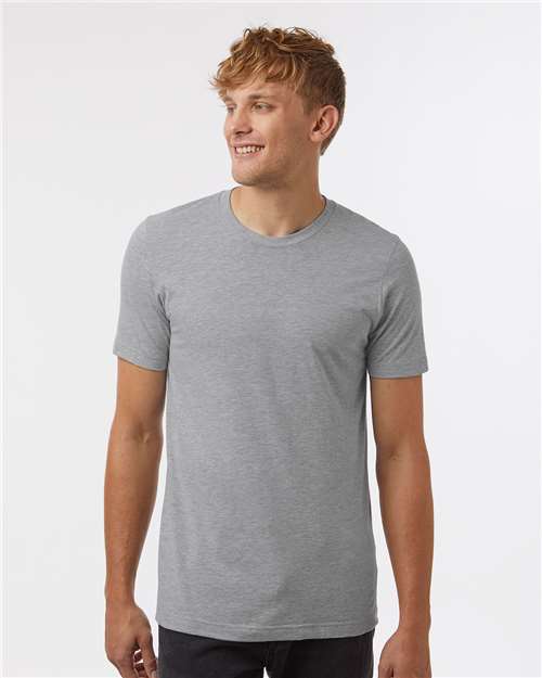 Custom Embroidered  Tultex Combed CVC T-Shirt 602CVC Heather Grey
