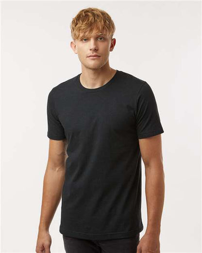 Custom Embroidered  Tultex Combed CVC T-Shirt 602CVC Heather Black