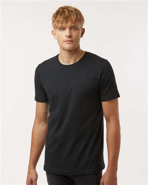 Custom Embroidered  Tultex Combed CVC T-Shirt 602CVC Heather Black