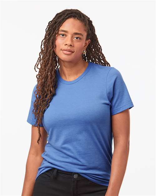 Custom Embroidered  Tultex Combed CVC T-Shirt 602CVC Heather Columbia Blue