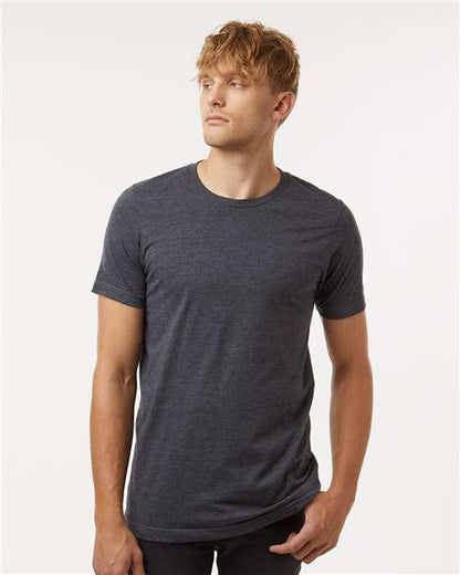 Custom Embroidered  Tultex Combed CVC T-Shirt 602CVC Heather Dark Grey