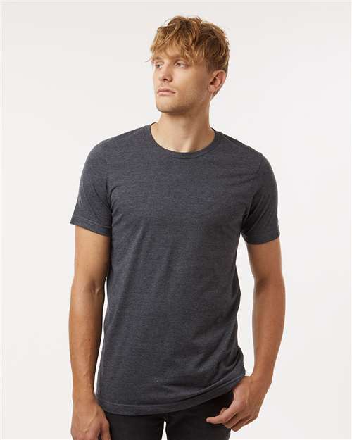 Custom Embroidered  Tultex Combed CVC T-Shirt 602CVC Heather Dark Grey