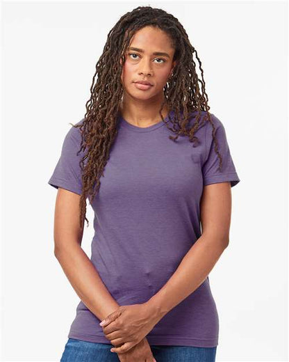 Custom Embroidered  Tultex Combed CVC T-Shirt 602CVC Heather Deep Purple
