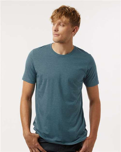 Custom Embroidered  Tultex Combed CVC T-Shirt 602CVC Heather Deep Teal