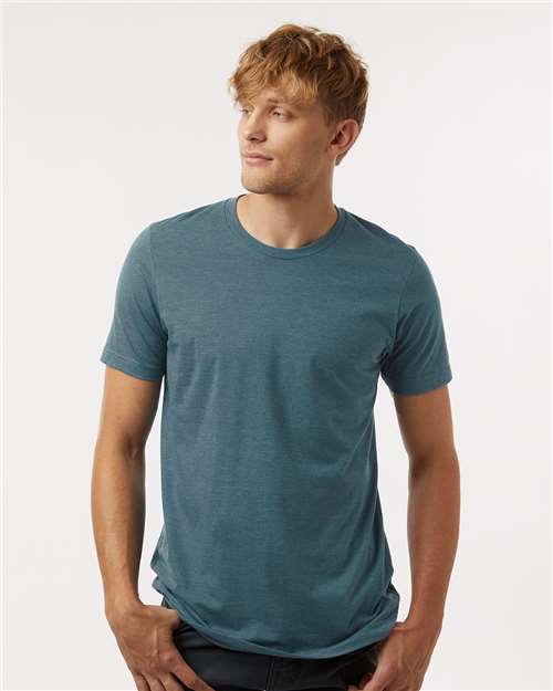 Custom Embroidered  Tultex Combed CVC T-Shirt 602CVC Heather Deep Teal