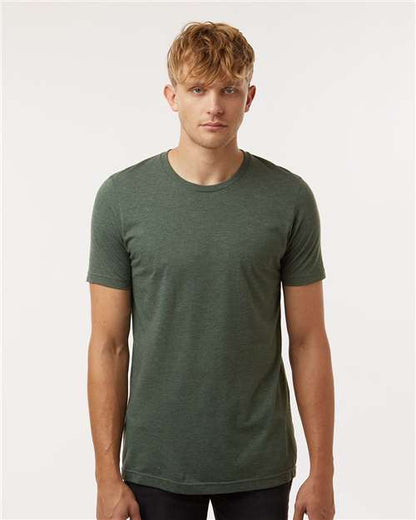 Custom Embroidered  Tultex Combed CVC T-Shirt 602CVC Heather Forest