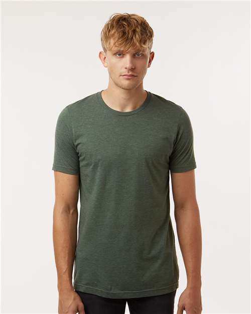 Custom Embroidered  Tultex Combed CVC T-Shirt 602CVC Heather Forest