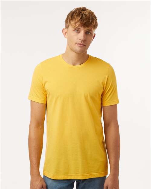 Custom Embroidered  Tultex Combed CVC T-Shirt 602CVC Heather Gold