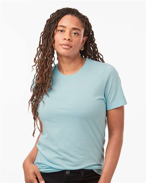 Custom Embroidered  Tultex Combed CVC T-Shirt 602CVC Heather Ice Blue