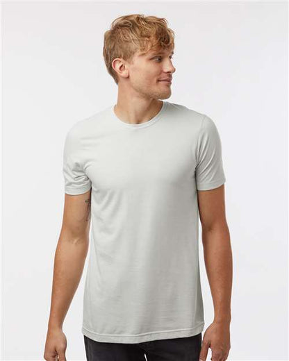 Custom Embroidered  Tultex Combed CVC T-Shirt 602CVC Heather Light Silver
