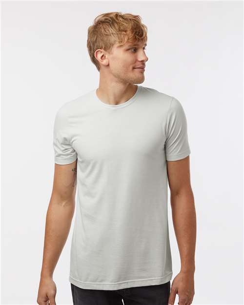 Custom Embroidered  Tultex Combed CVC T-Shirt 602CVC Heather Light Silver