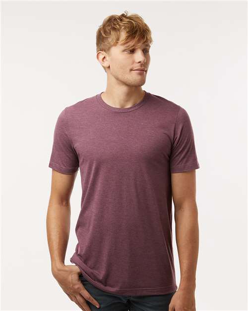 Custom Embroidered  Tultex Combed CVC T-Shirt 602CVC Heather Maroon