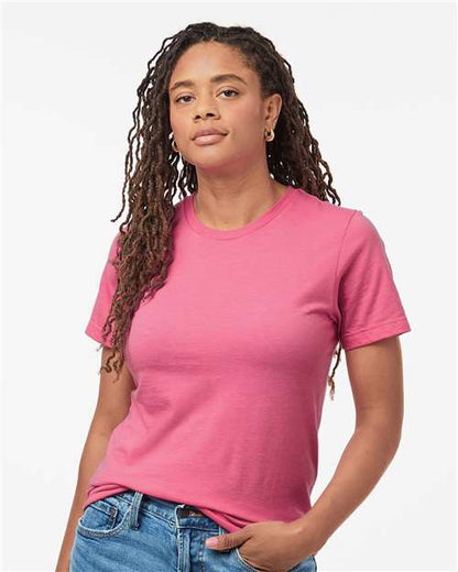 Custom Embroidered  Tultex Combed CVC T-Shirt 602CVC Heather Charity Pink