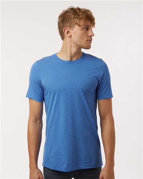 Custom Embroidered  Tultex Combed CVC T-Shirt 602CVC Heather Royal
