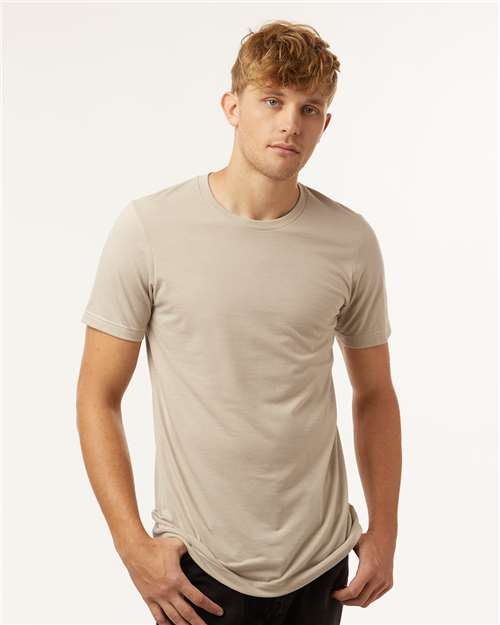 Custom Embroidered  Tultex Combed CVC T-Shirt 602CVC Heather Tan