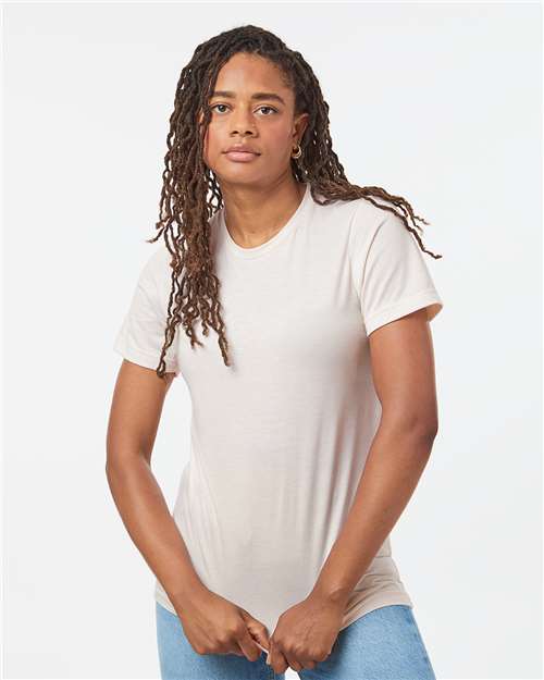 Custom Embroidered  Tultex Combed CVC T-Shirt 602CVC Heather Vintage Natural