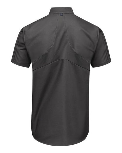 Custom EmbroideredRed Kap Men's Mimix Pro+ Short Sleeve Work Shirt With OilBlok 11856 Charcoal