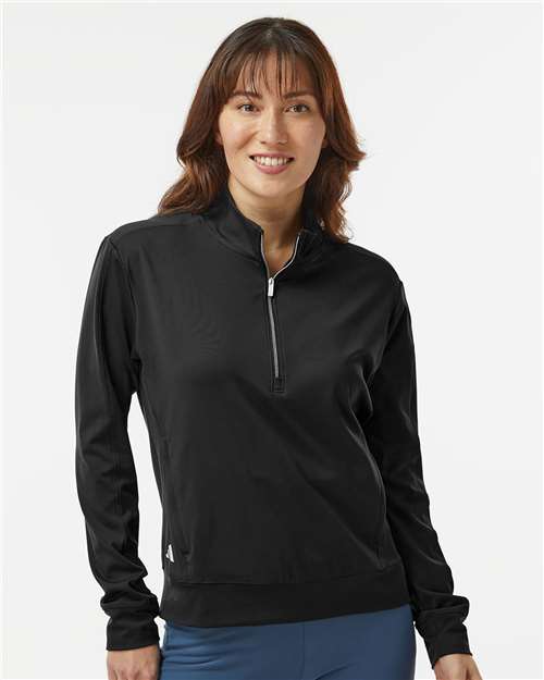 Adidas Women's Ultimate365 Textured Quarter-Zip Pullover A1002 Custom Embroidered Business Logo