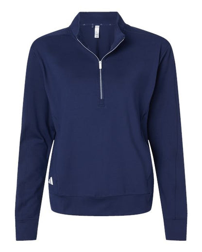 Adidas Women's Ultimate365 Textured Quarter-Zip Pullover A1002 Custom Embroidered Business Logo