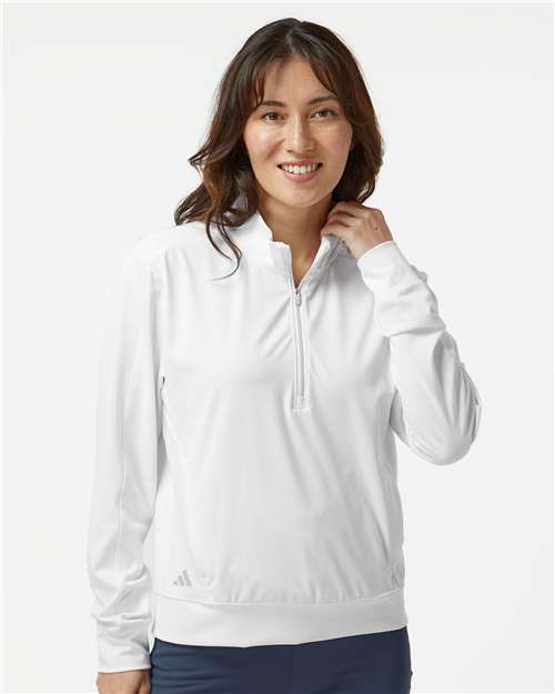 Adidas Women's Ultimate365 Textured Quarter-Zip Pullover A1002 Custom Embroidered Business Logo